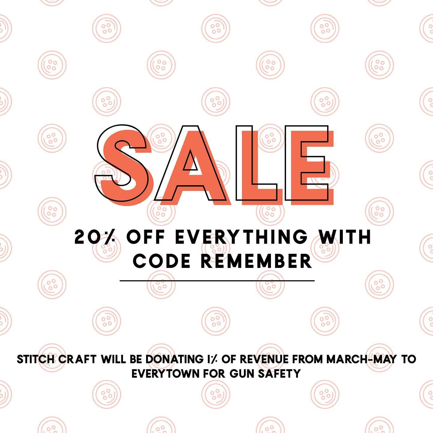 20% off everything this long weekend with code REMEMBER. shop and support a very important cause.