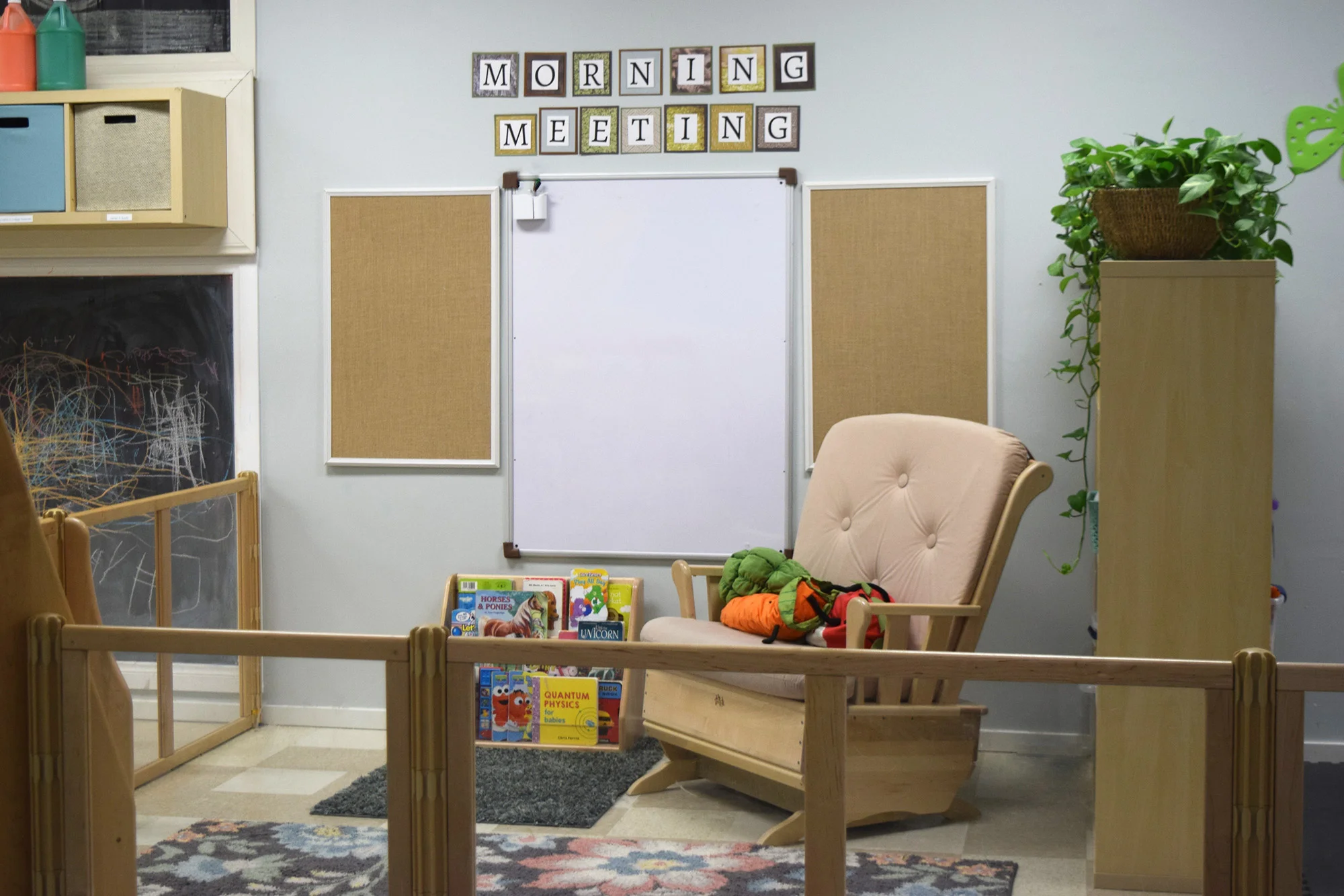 We include a preschool program at no additional cost Monday-Friday 9:00-11:30am.