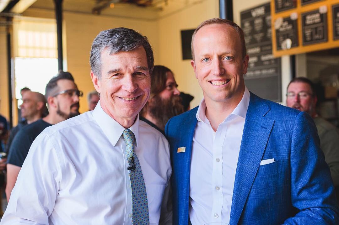 With Gov. Roy Cooper at Ponysaurus Brewing for the pronouncement of NC Beer Month, 4.5.18