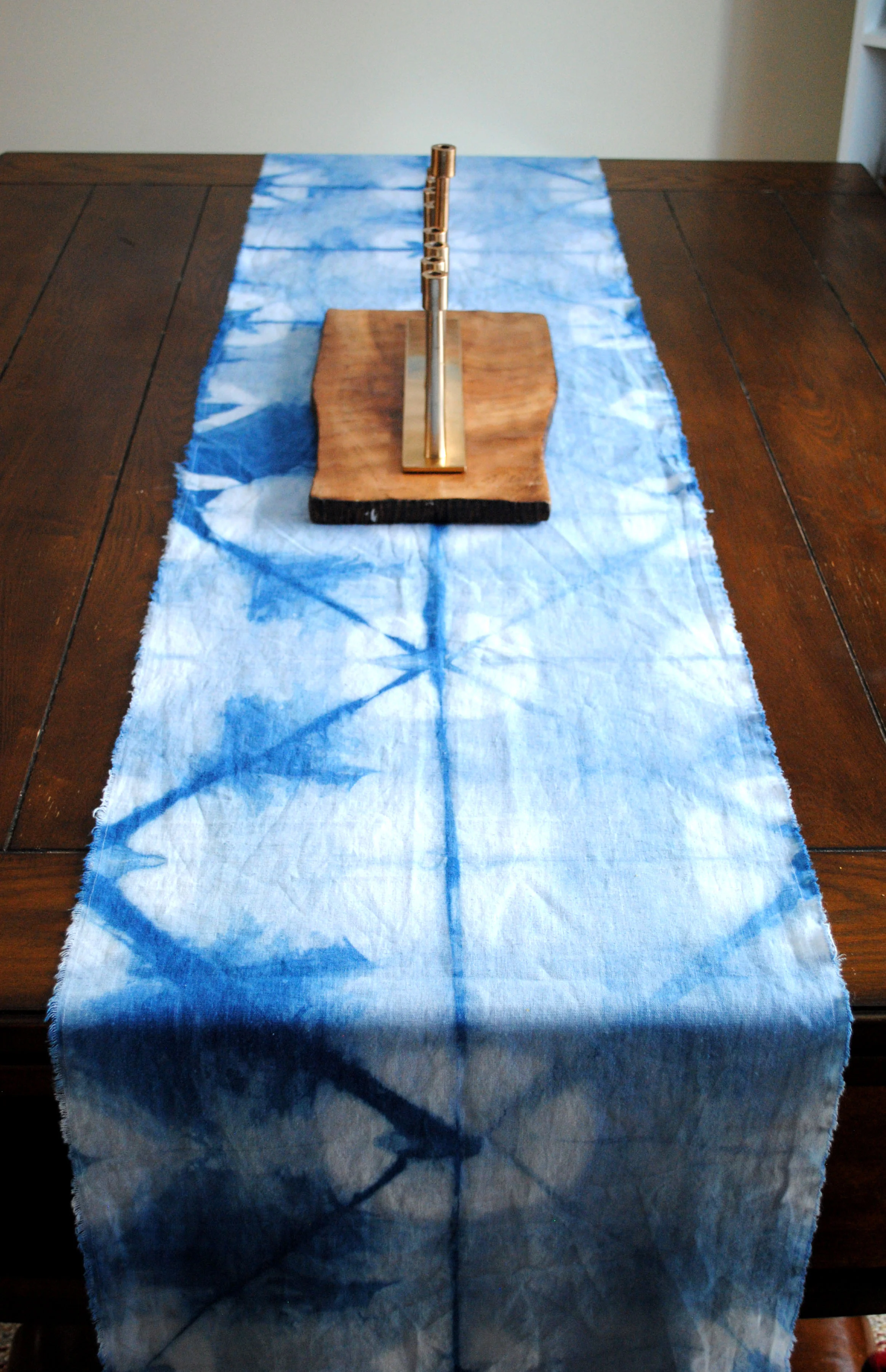 SKY | organic indigo shibori table runner