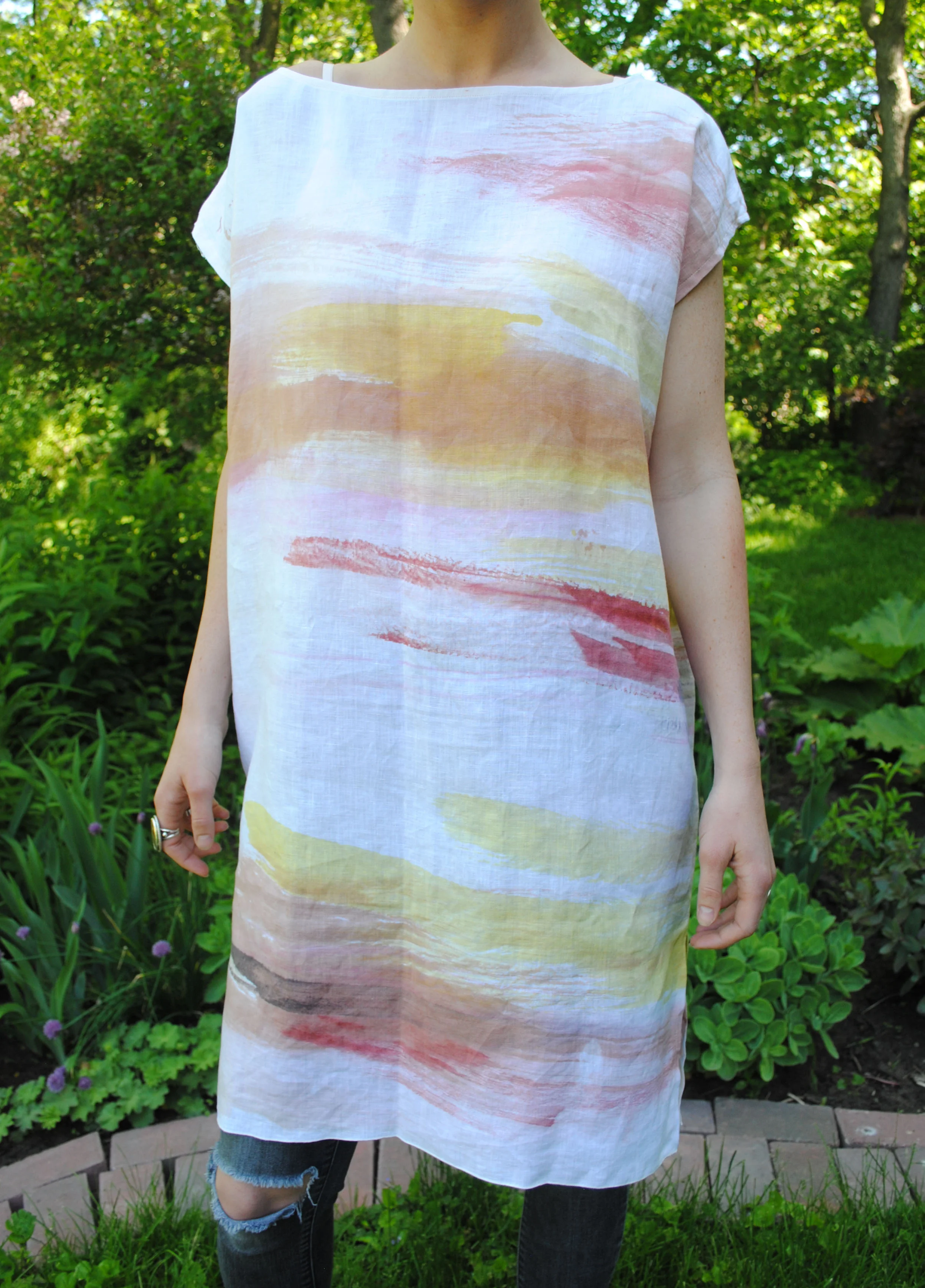 EVENING SKY | hand-painted organic linen dress JESIKAH ORMAN EVENING SKY | hand-painted organic linen dress JESIKAH ORMAN