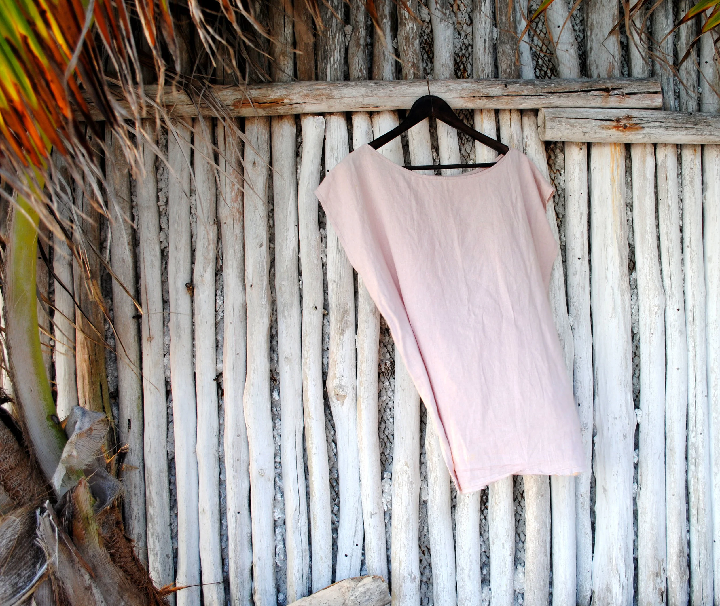 MORNING | avocado dyed linen tunic