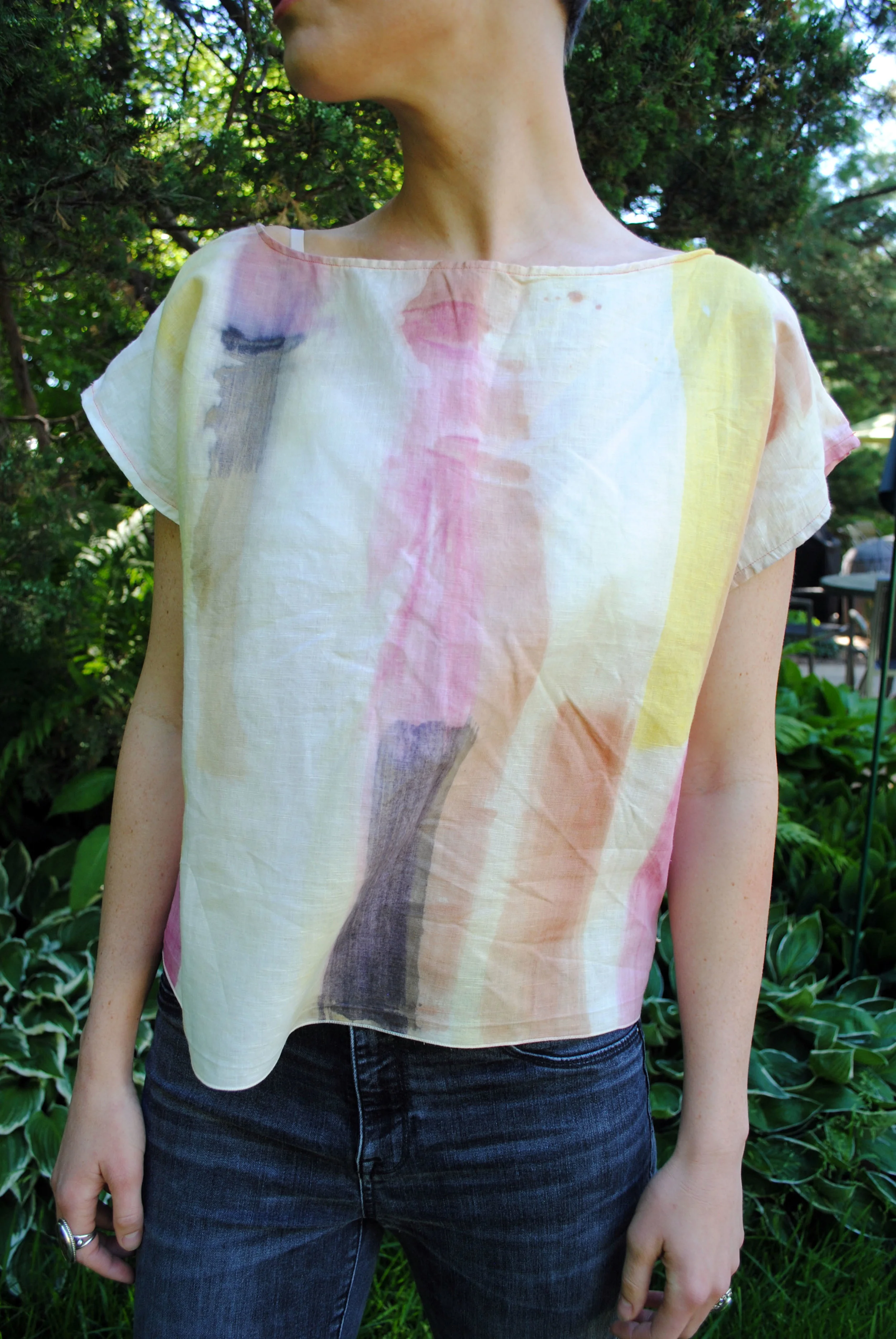 WILDFLOWER | handpainted tissue linen crop tunic