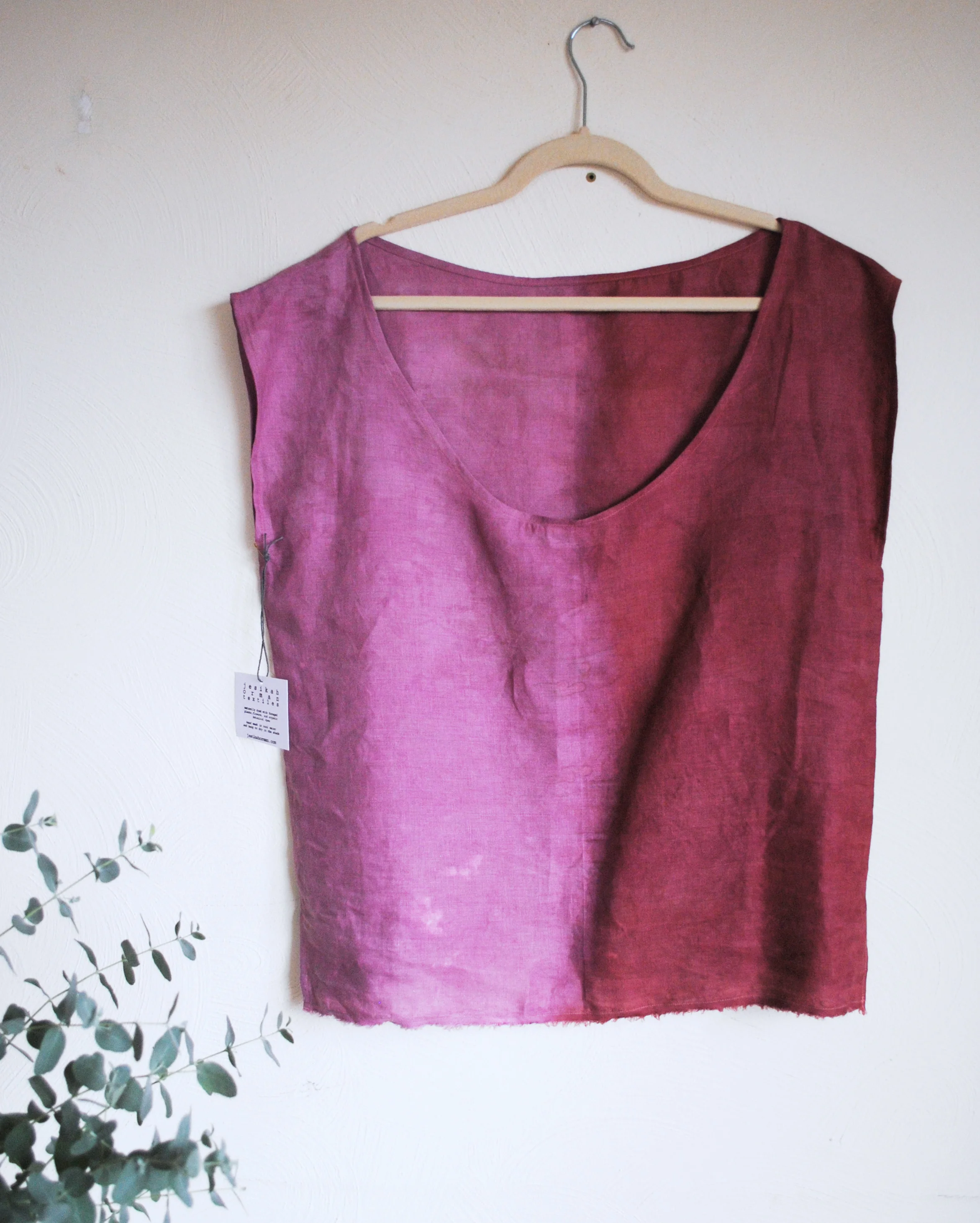 DAWN | cochineal + madder root linen tunic — JESIKAH ORMAN