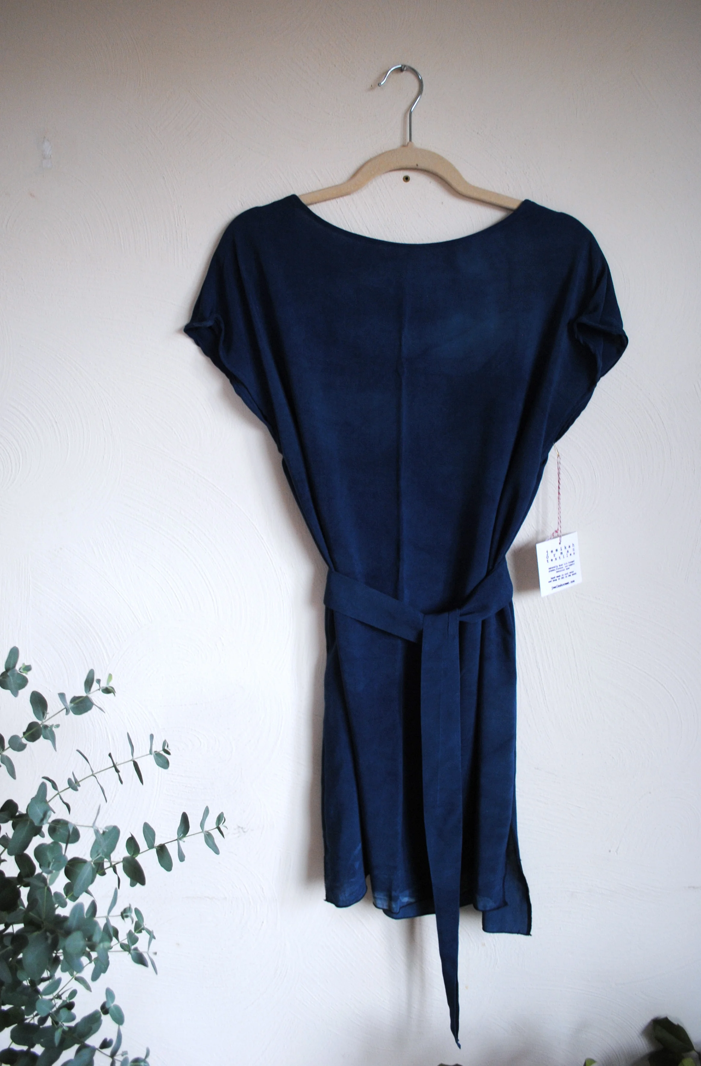 NIGHT | bamboo dress with scoop back + acorn, iron & organic indigo