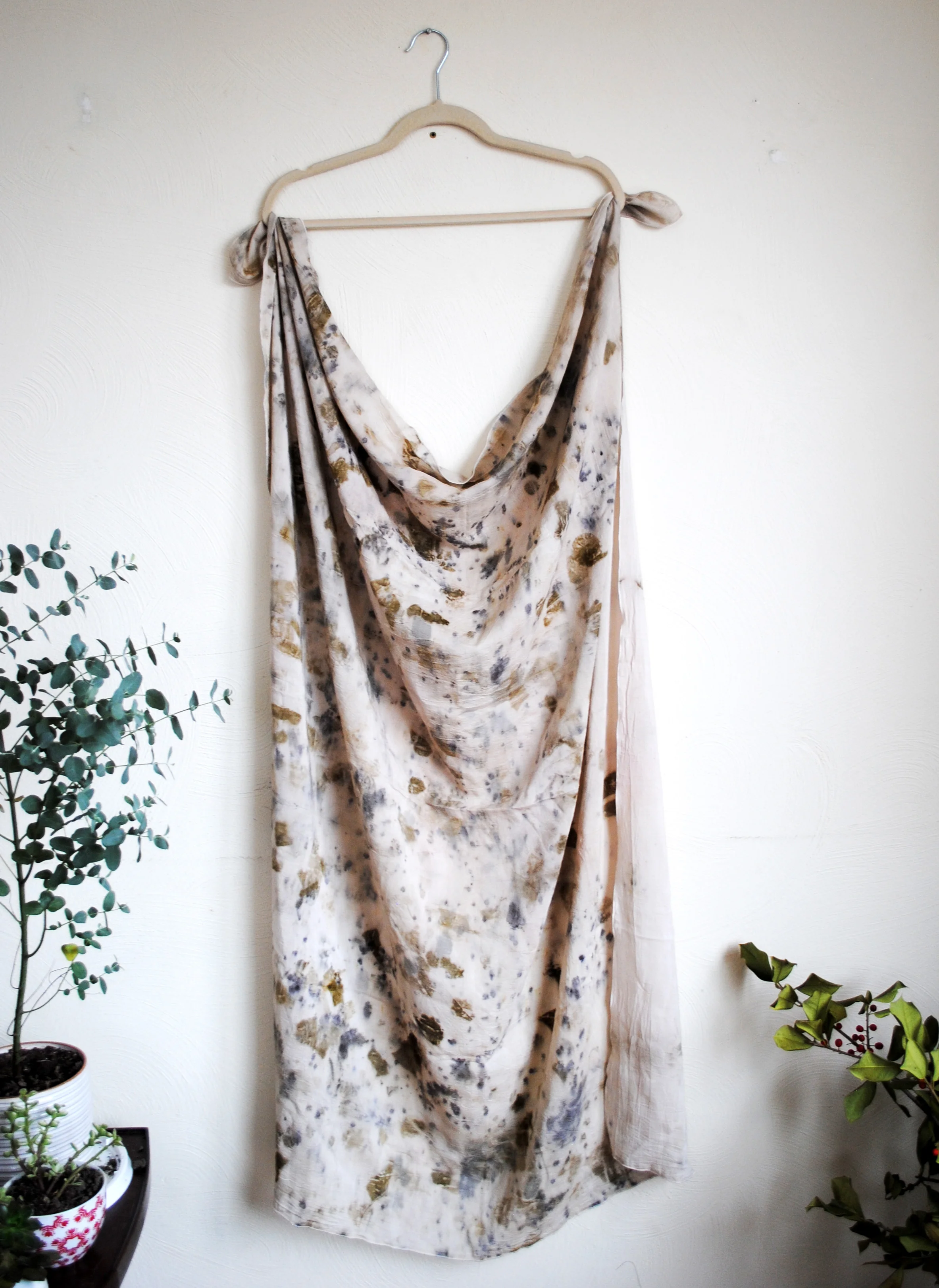 AUTUMN IN THE MEADOW | silk eco-print shawl