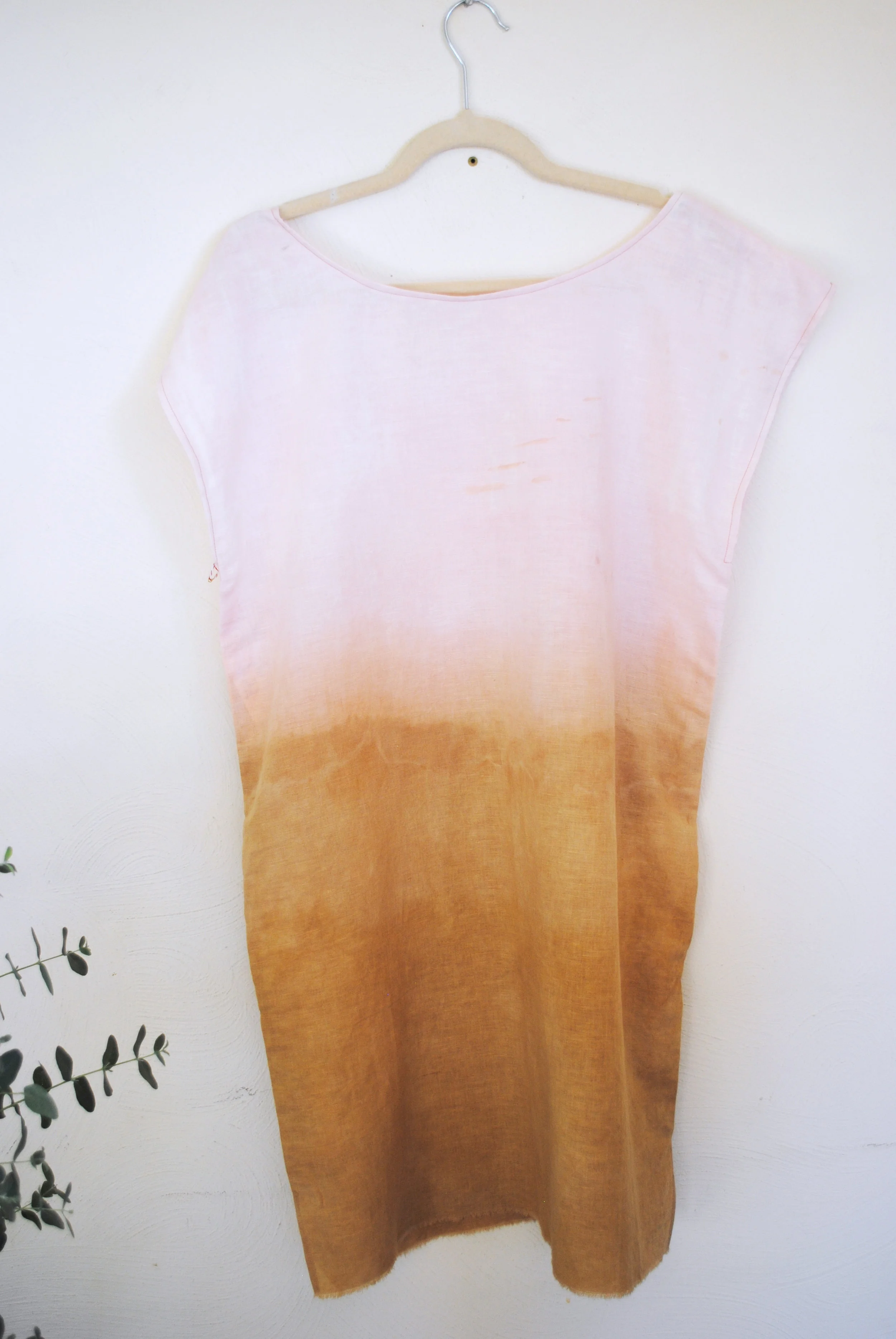 pink and tan linen dress with pockets2.jpg
