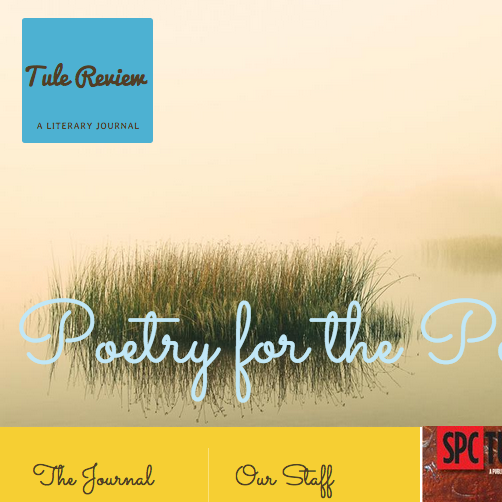TWO POEMS TO APPEAR IN TULE REVIEW NOVEMBER 2015