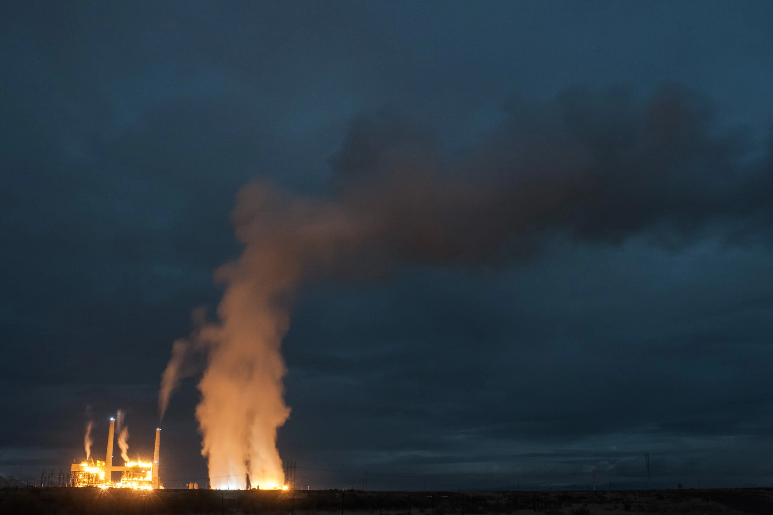 For millions of years upheavals in the earth’s crust, enormous volcanoes, and a couple ice-ages have shaped this monolithic landscape. - Steam rising from the Valmy coal fired power station in Valmy, Nevada. Great Basin.