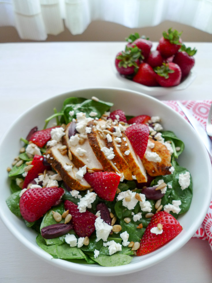 Strawberry-Spinach-Feta Salad with Classic Vinaigrette Low-FODMAP