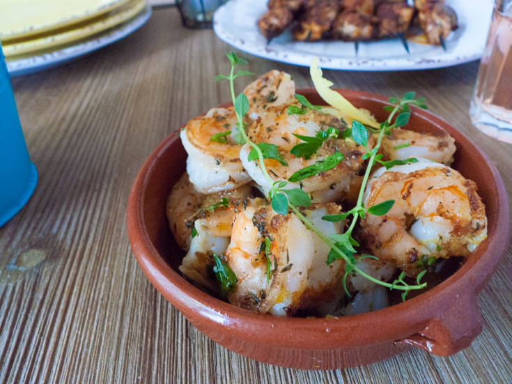 Low FODMAP lemon-garlic shrimp for a Spanish tapas menu.