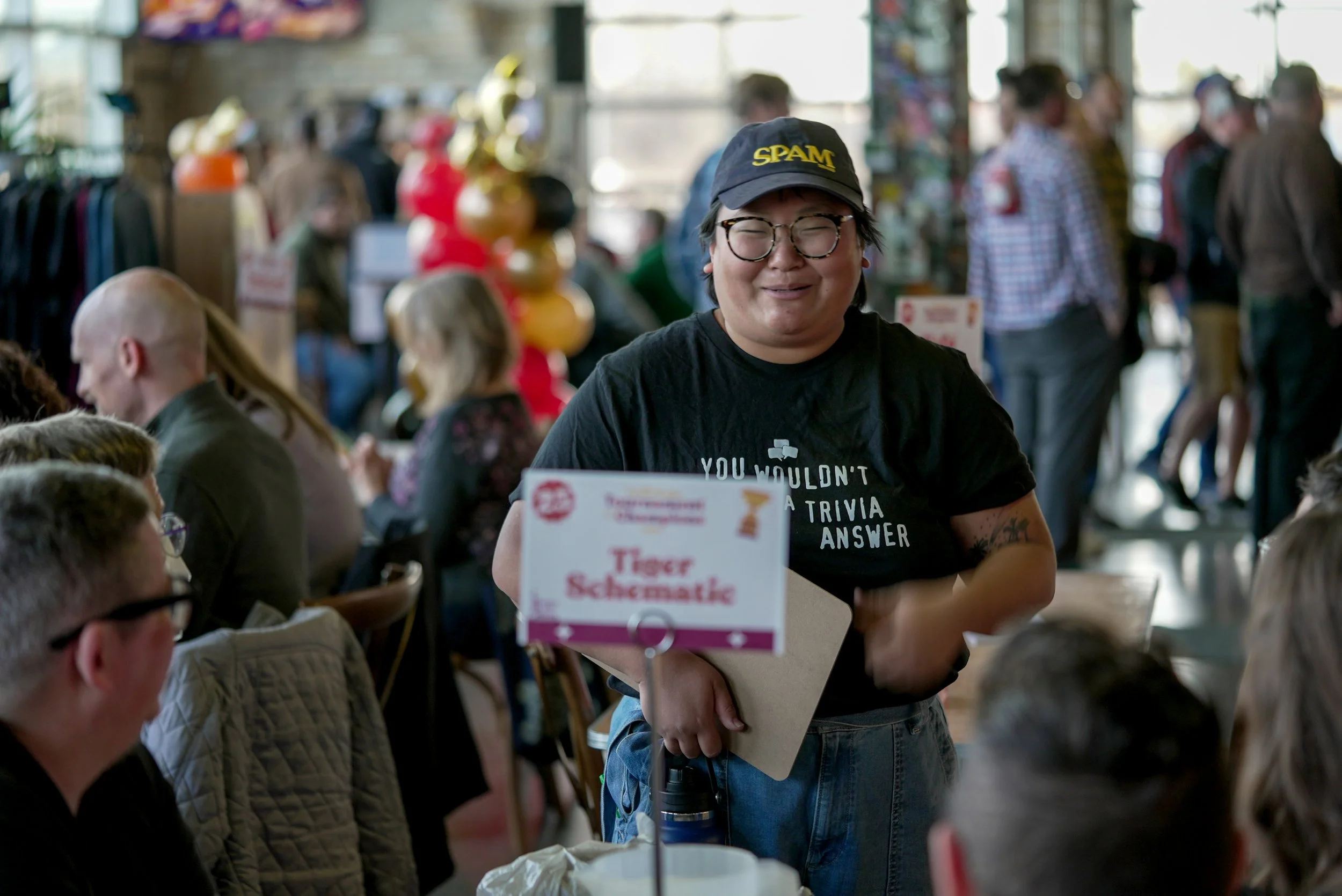 Another of Mia Joking with a Team.JPG