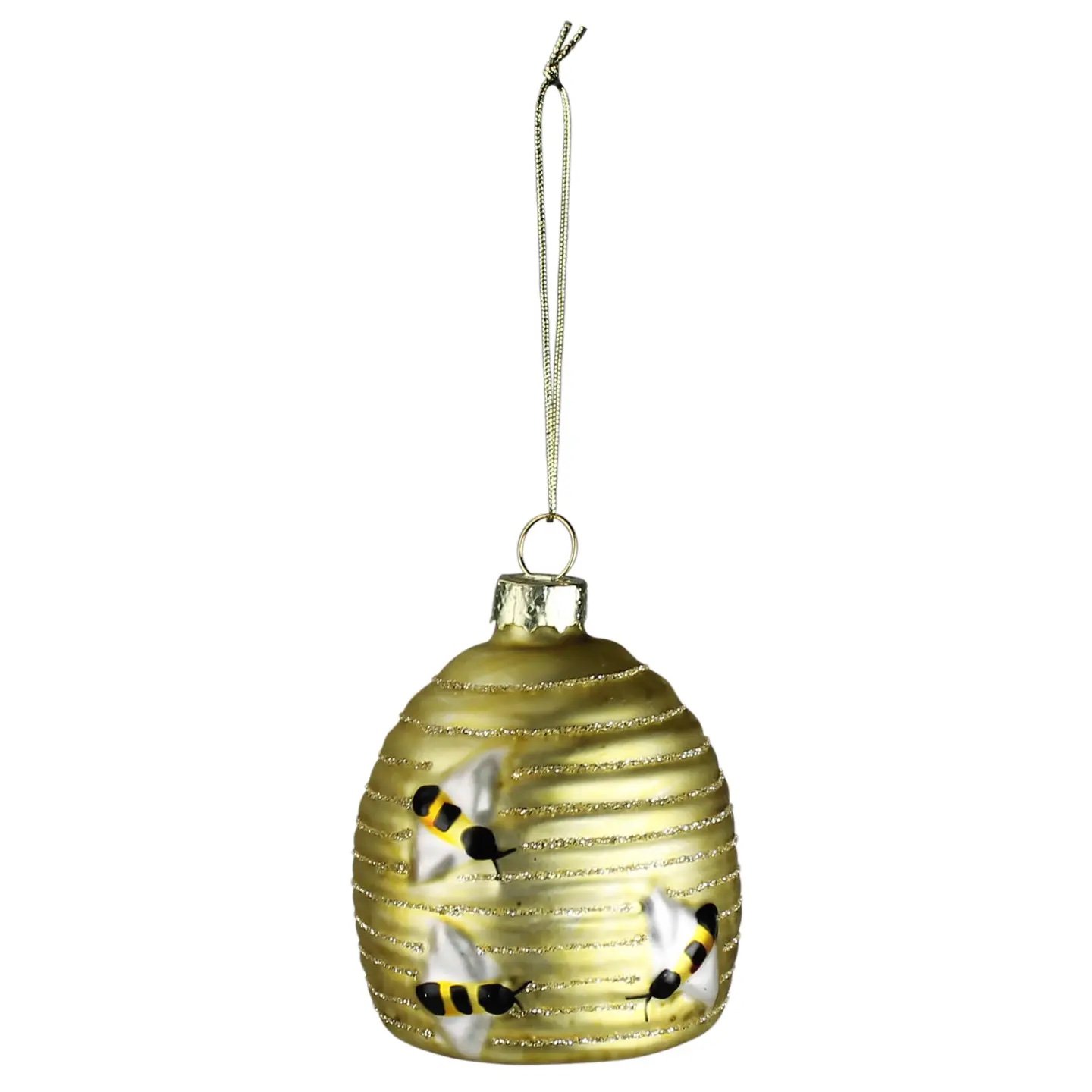 Glass Bee Skep Ornament
