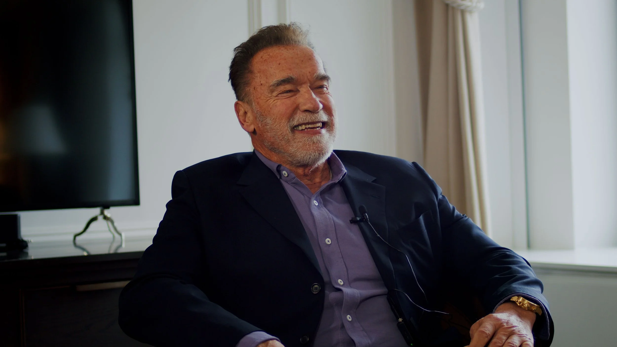 Devon Rodriguez interviews & paints Arnold Schwarzenegger in New York City