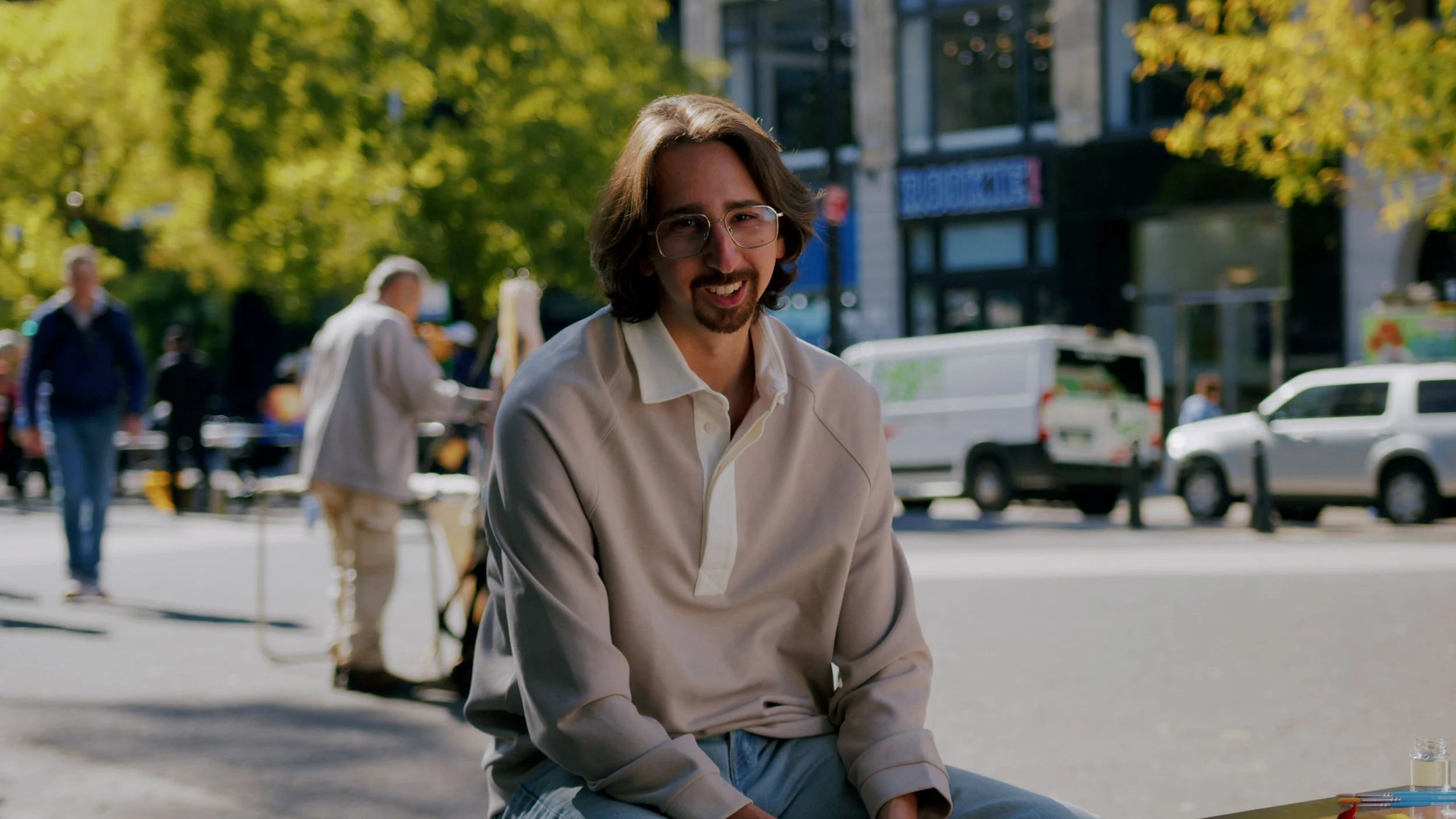 Devon Rodriguez paints & interviews food influencer, Cugine in New York City