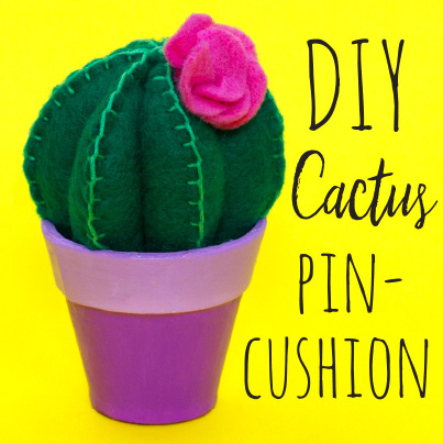 Learn how to sew your own fun cactus pin cushion! This quirky cactus craft will look great in your home and will also come in handy when sewing.