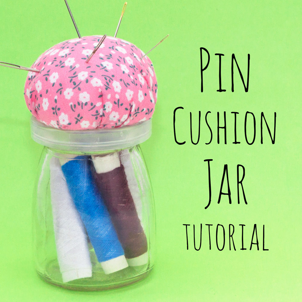 This DIY pin cushion jar is a fun and useful craft. You can store your thread, buttons etc in the jar and keep your needles and pins in the cushion on top! This is a simple craft to make with material left overs or fat quarters, you could even make a few and give them away as gifts!