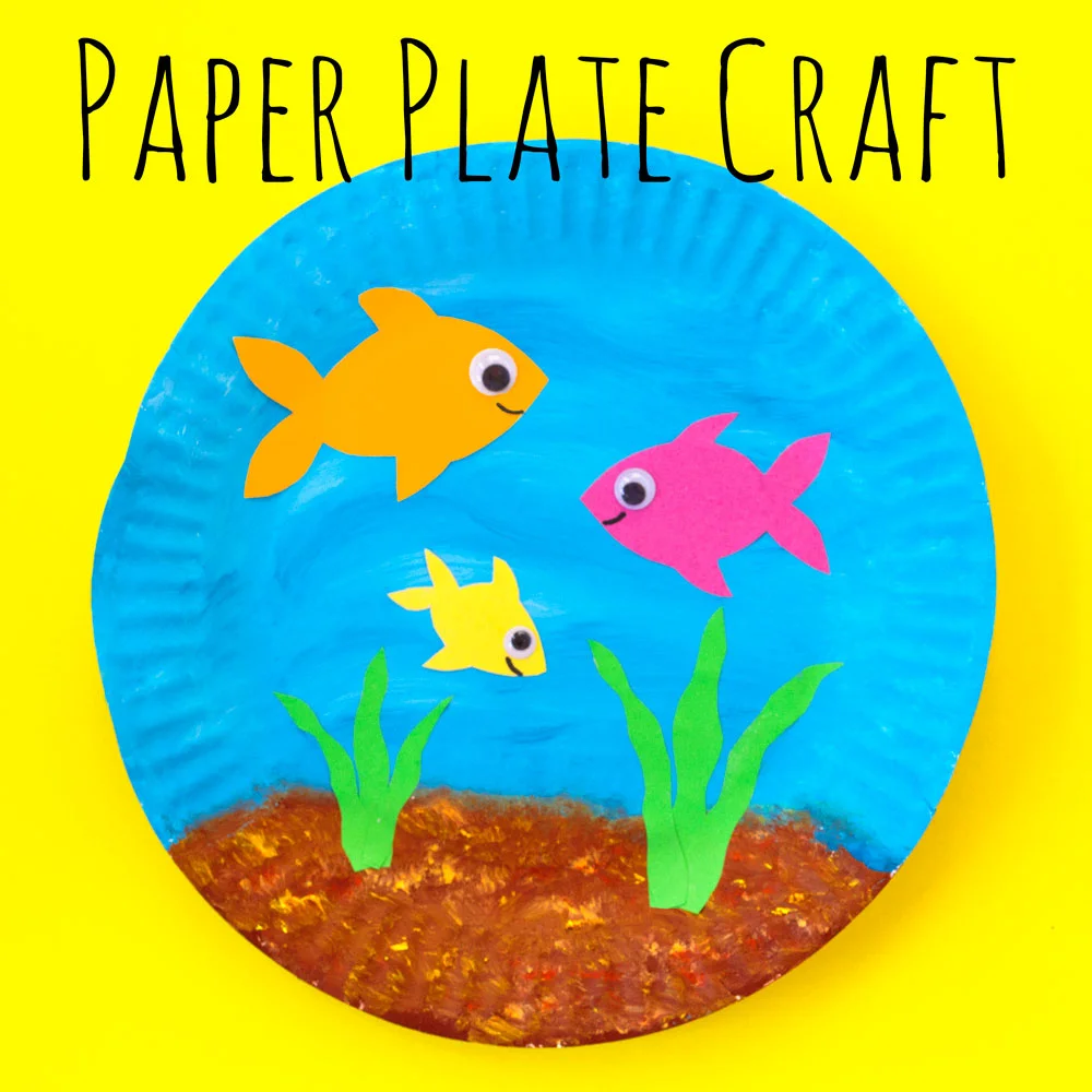 Make a fish bowl out of a paper plate. This simple craft is a great activity for all ages. 