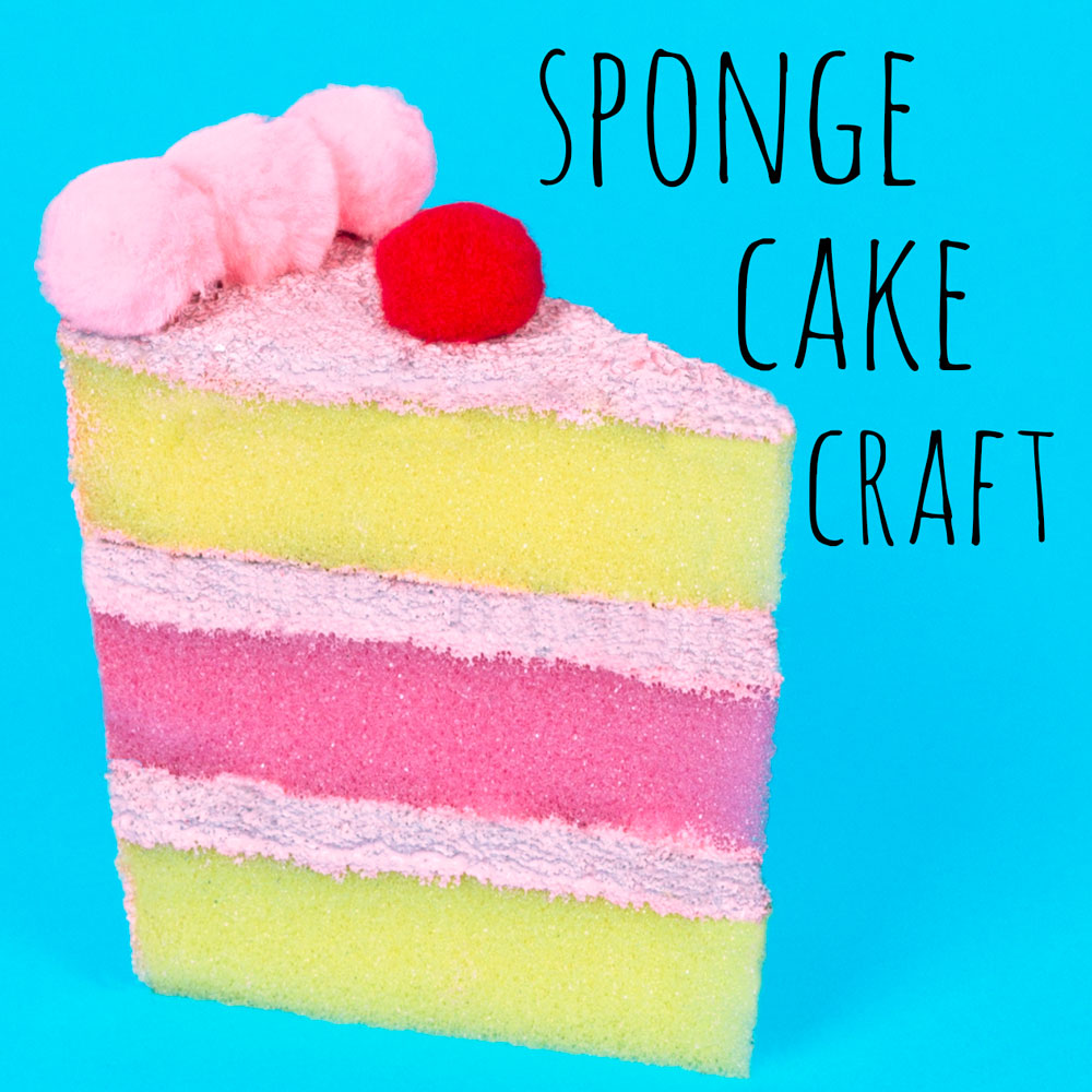Kids can make their own toy cakes out of sponges! This cake craft is fun to do and can be used afterwards when playing. 