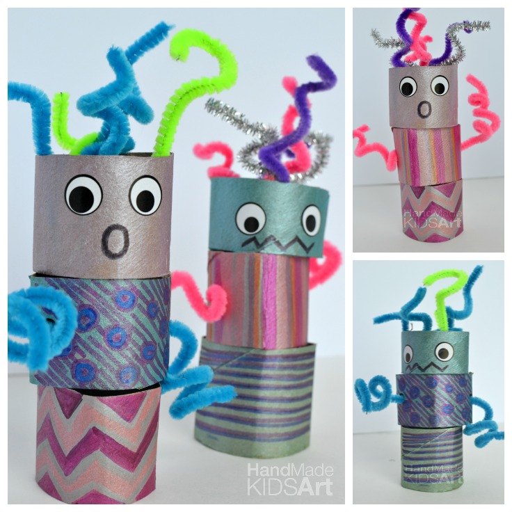 Make some fun mix and match robots out of paper tubes with this craft tutorial from Handmade Kids Art .