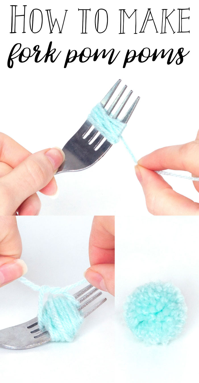 How to Make Pom Poms with a Fork {Mini Pom Poms}