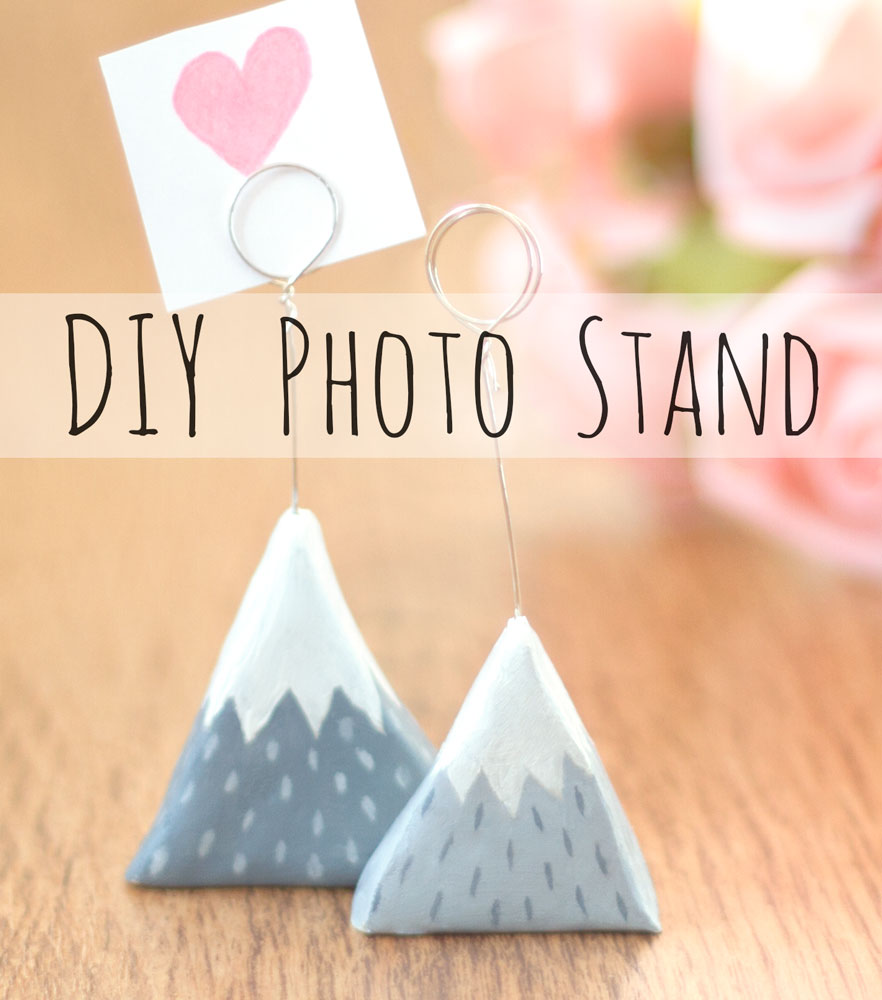 You can make these cute Scandinavian photo stands from air dry clay and wire. Instructions here .