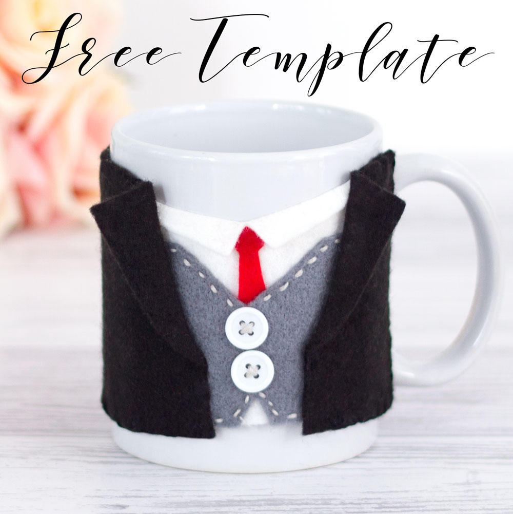 Make a smart suit mug cosy to keep your drinks warm in the winter! This is a lovely wedding craft idea you could even make a matching wedding dress mug warmer!
