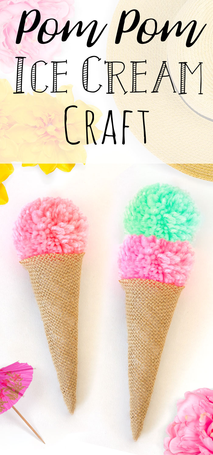 Easy Pom-Pom Ice Cream Cones - The Craft-at-Home Family