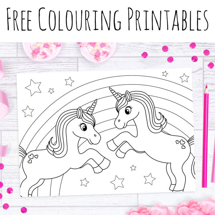 free unicorn colouring sheets doodle and stitch