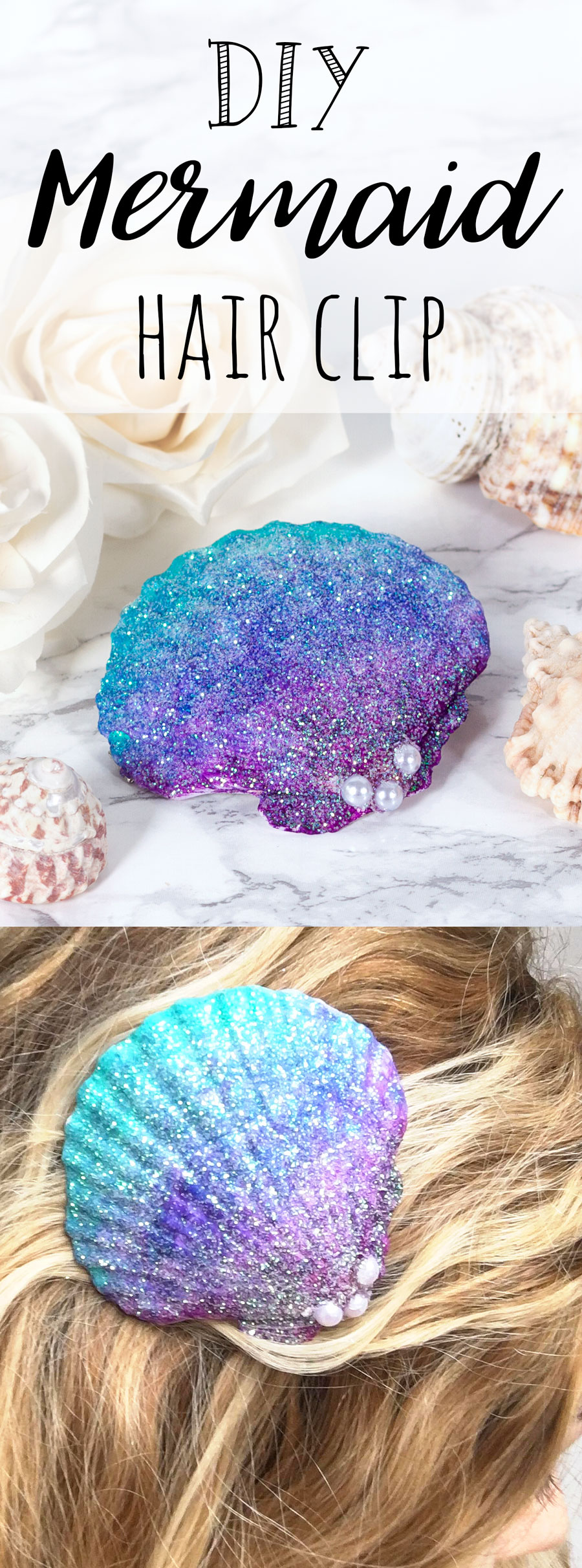 DIY Mermaid Shell Hair Clip Craft — Doodle and Stitch
