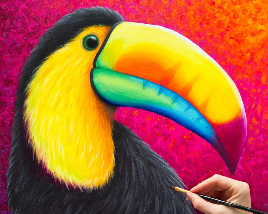 How to Paint a Colourful Toucan