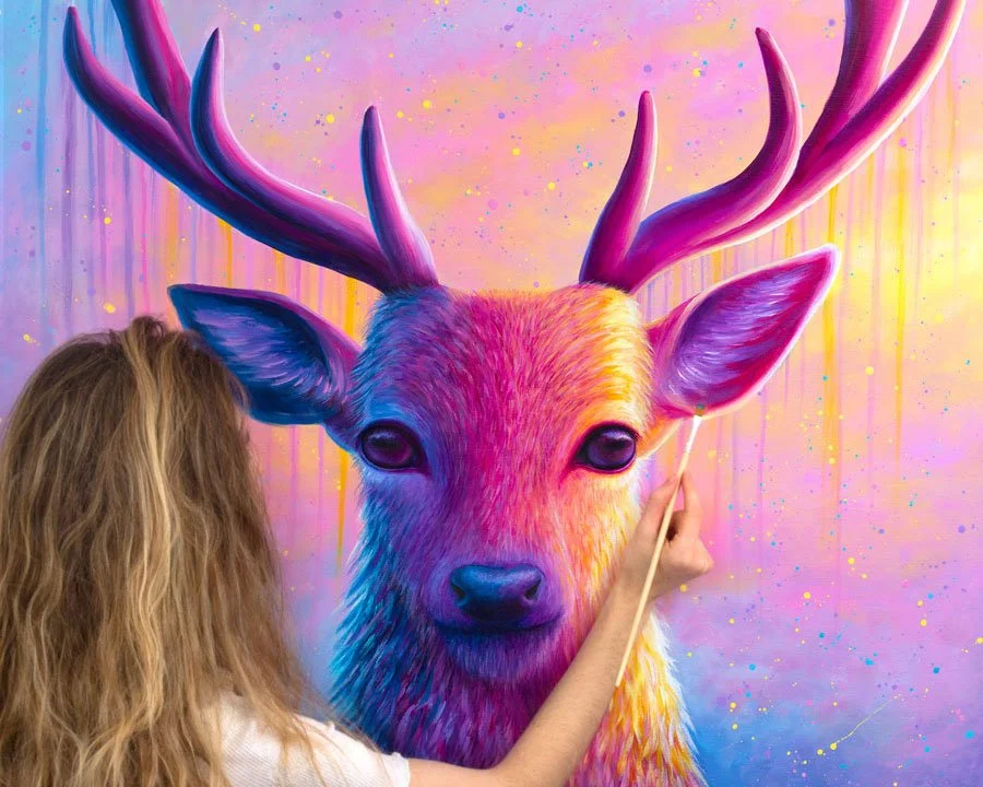 Painting a Colorful Stag!
