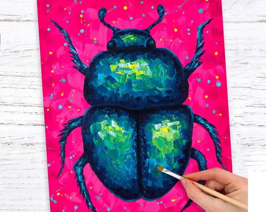 Simple Beetle Painting Art Tutorial