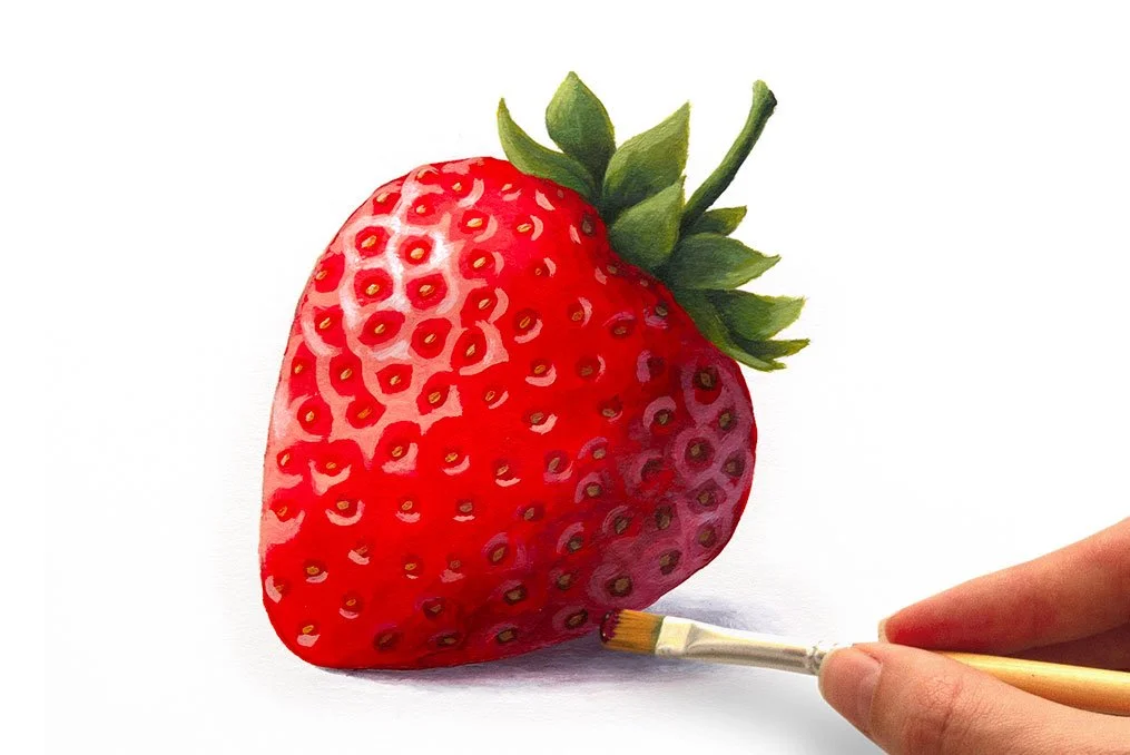 How to Paint a Realistic Strawberry