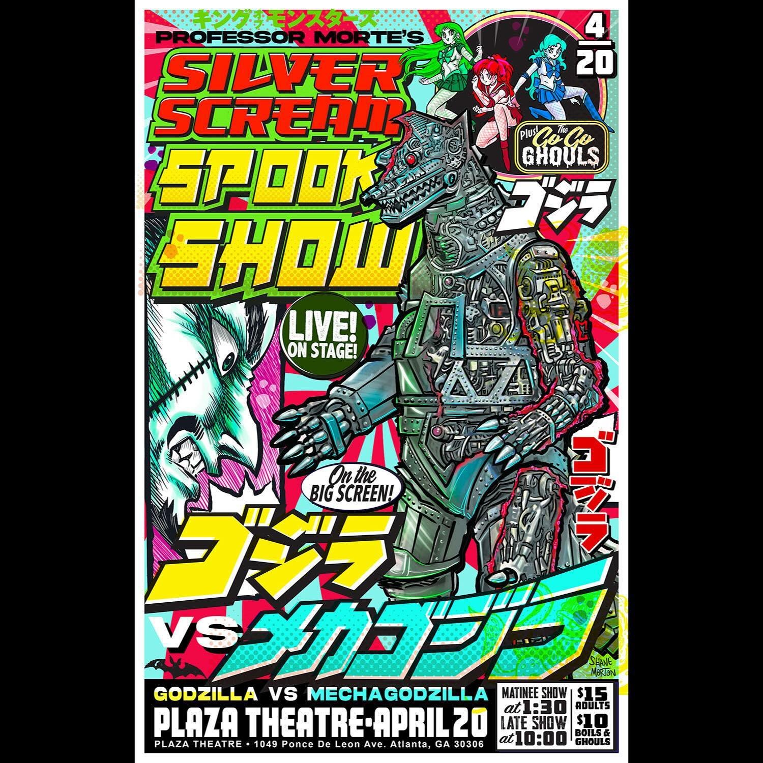 You&rsquo;re invited to the Silver Scream Spook Show presents: Godzilla vs Mechagodzilla!&nbsp;A Golden Anniversary Kaiju Battle Showdown 4.20.24! 

THE SILVER SCREAM SPOOK SHOW is a 30 minute live stage show filled with magic tricks, dancing girls, 