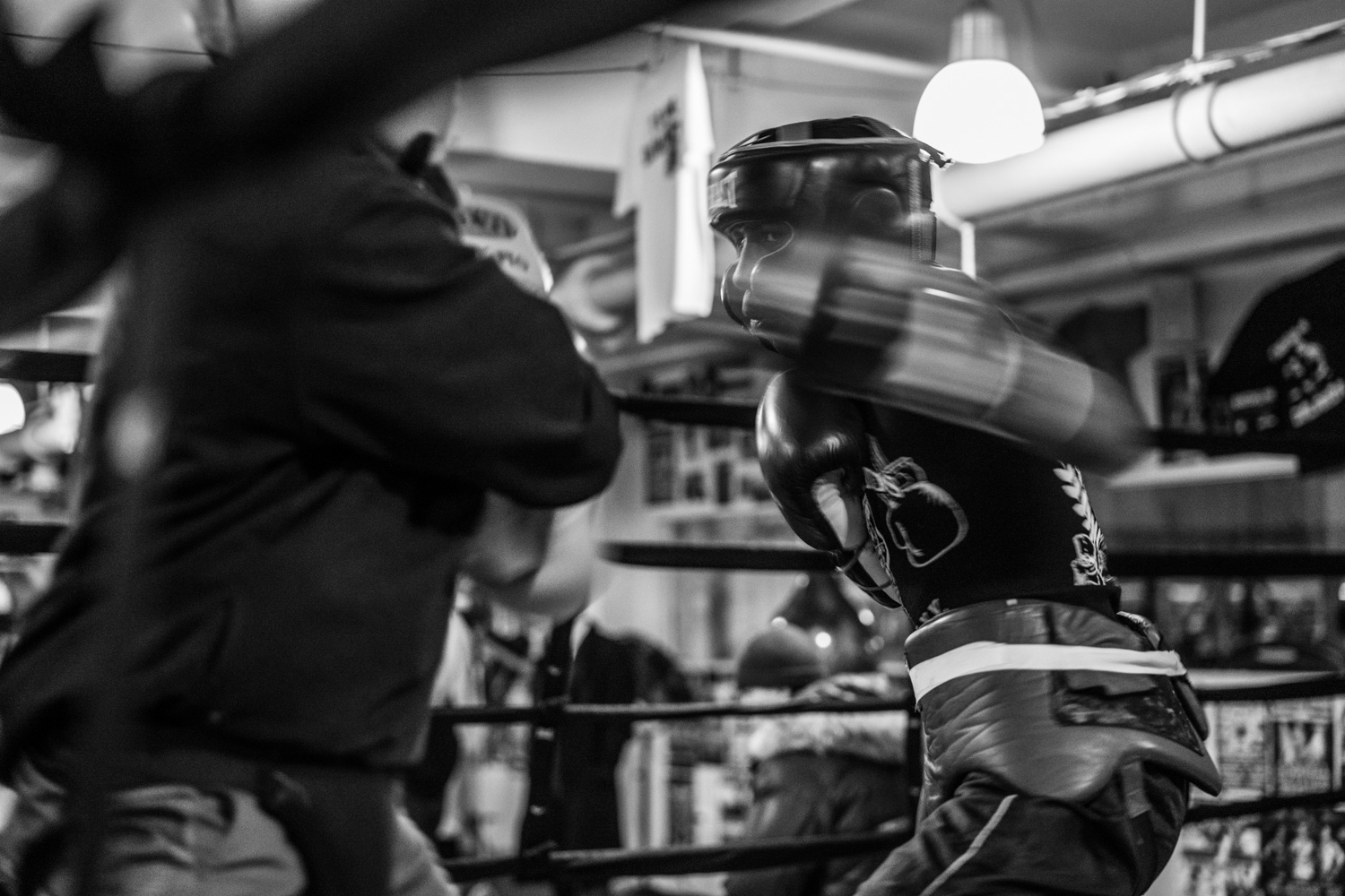 Shu Shu sparring in preparation for the Golden Gloves tournament. This is Shu Shu's first time boxing in the tournament and is an important milestone in his boxing career.
