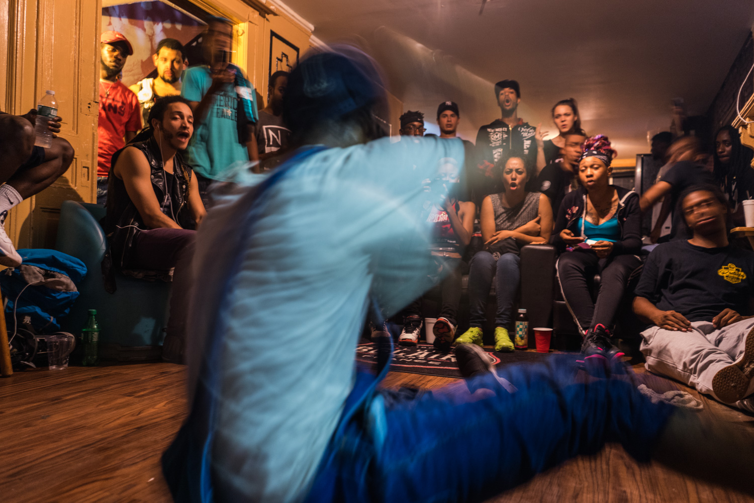 A Bruk Up dance battle where dancers take turns performing in front of the the crowd at the Slaugherhouse. The crowd decide who wins by how loud and long they shout. 