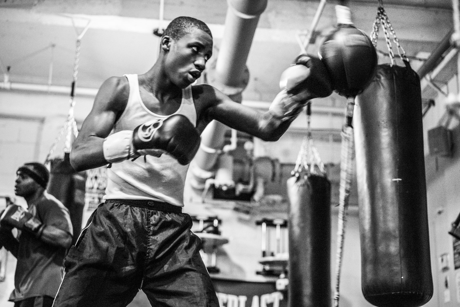 "I want to be the best fighter I can be." Shu Shu training in the boxing gym near his home in Brownsville, Brooklyn. 