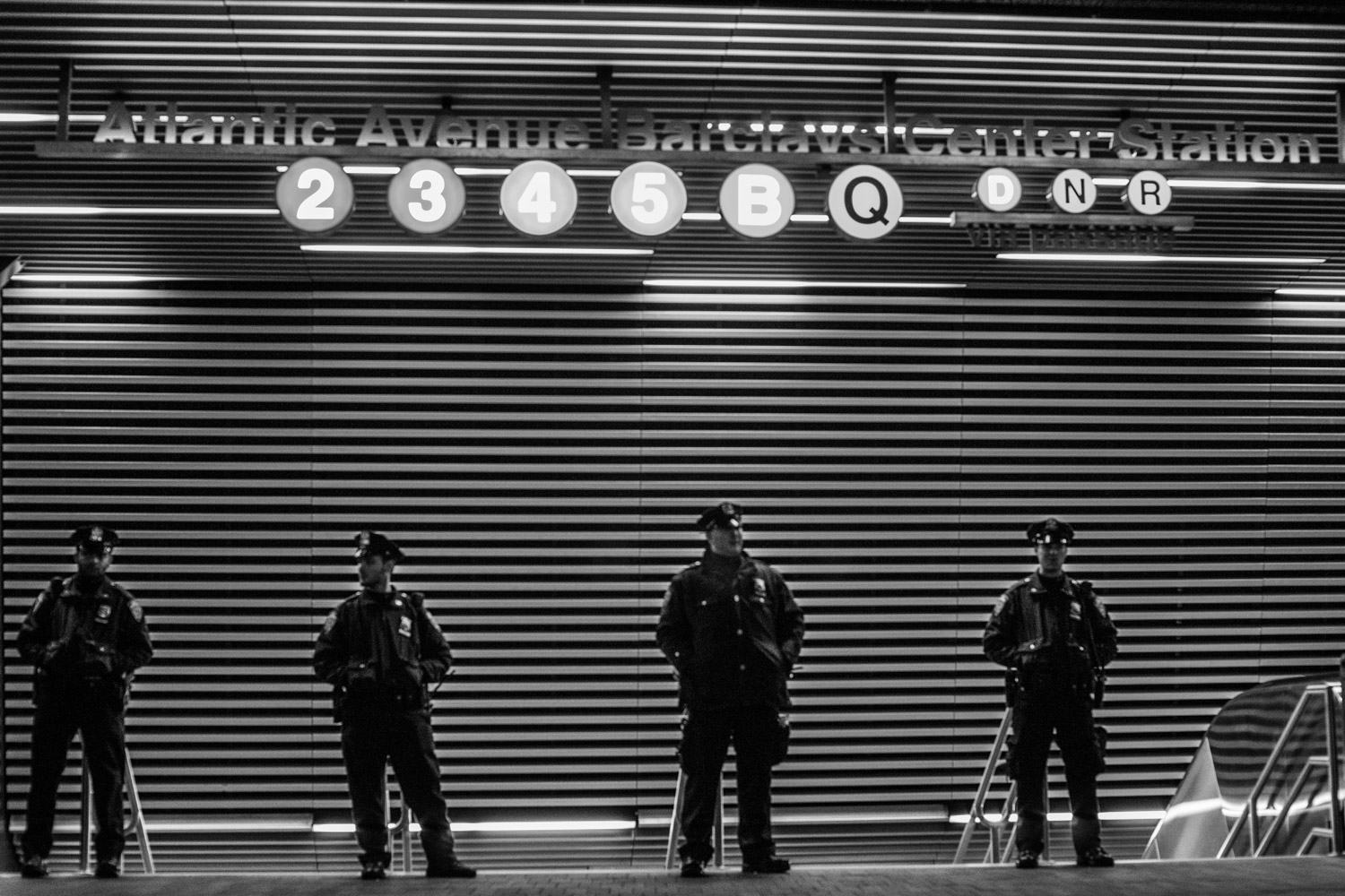 Outside the Barclay's Center, police presence is heavy, especially in the context of violence by and against the police, especially involving the African American community. Shu Shu is fighting here tonight in the Golden Gloves' finals.