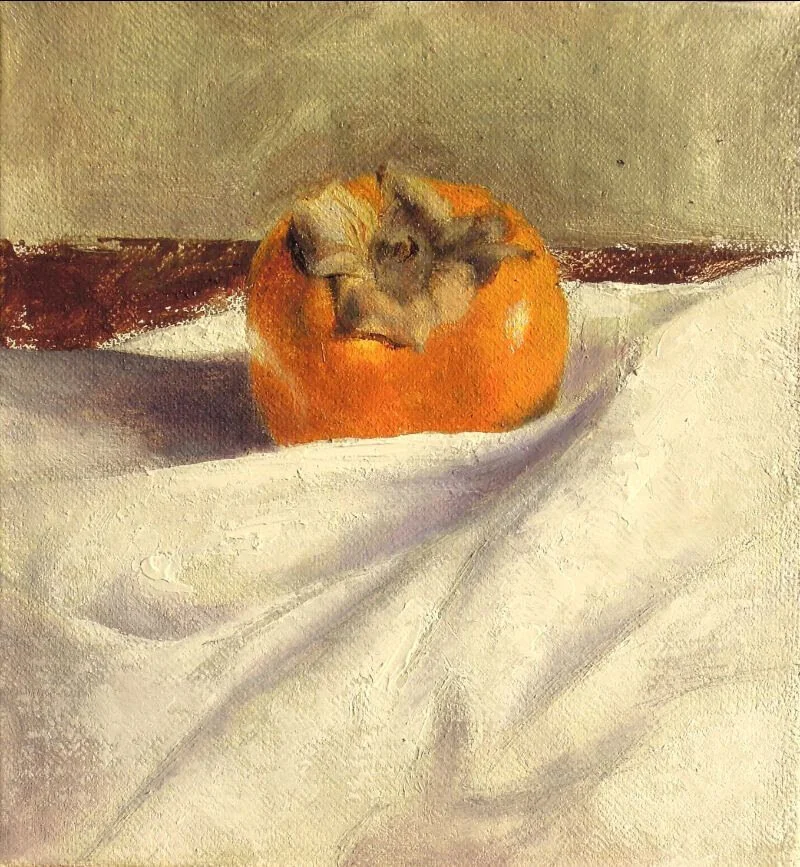 Persimmonon White Tablecloth - Linda Zisquit.jpeg