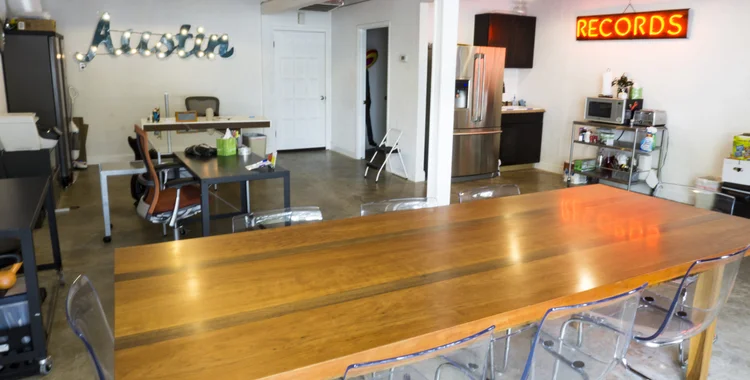 The long conference table at Vivian
