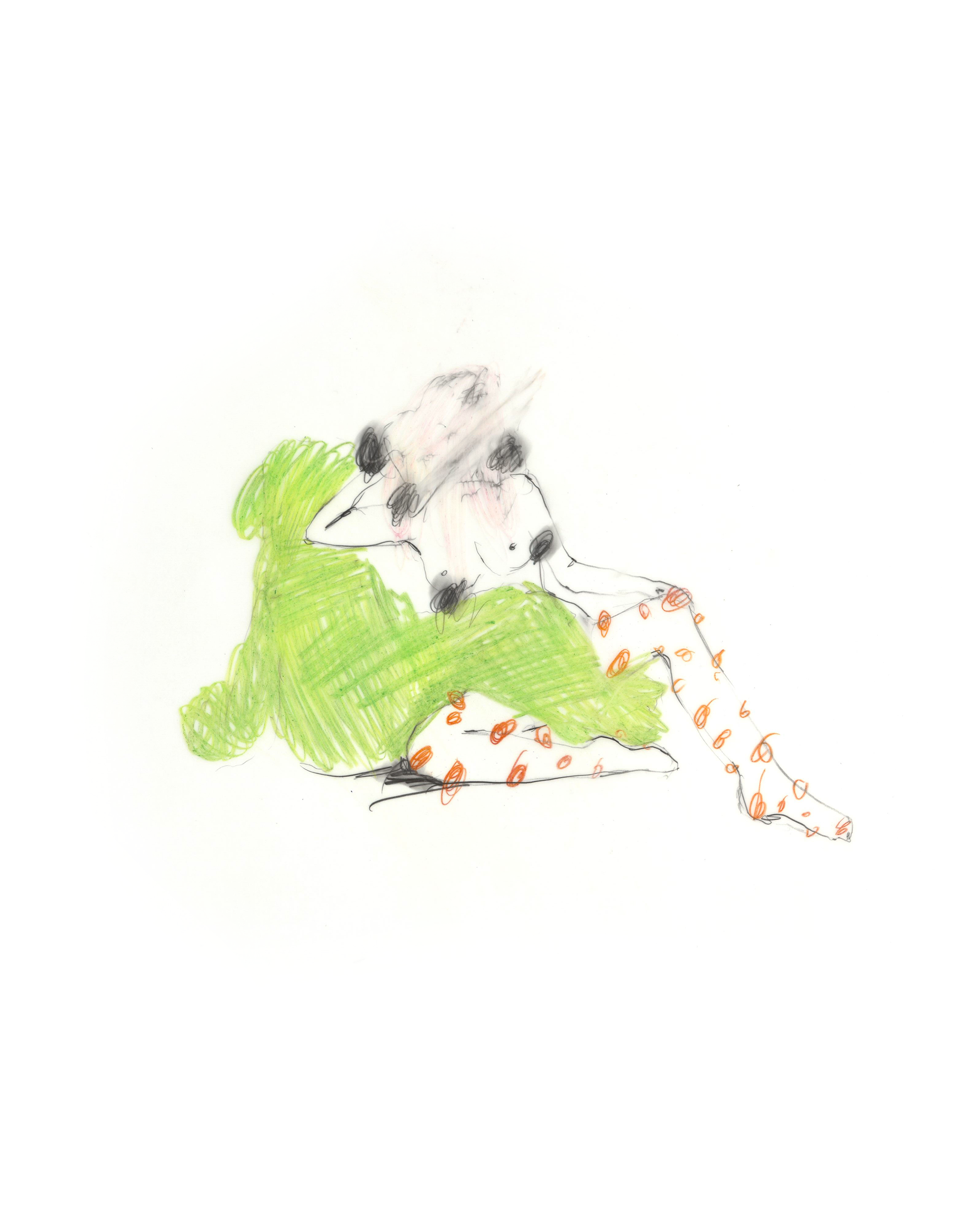 "Snooze Button" | 11"x14" graphite and colored pencil on vellum