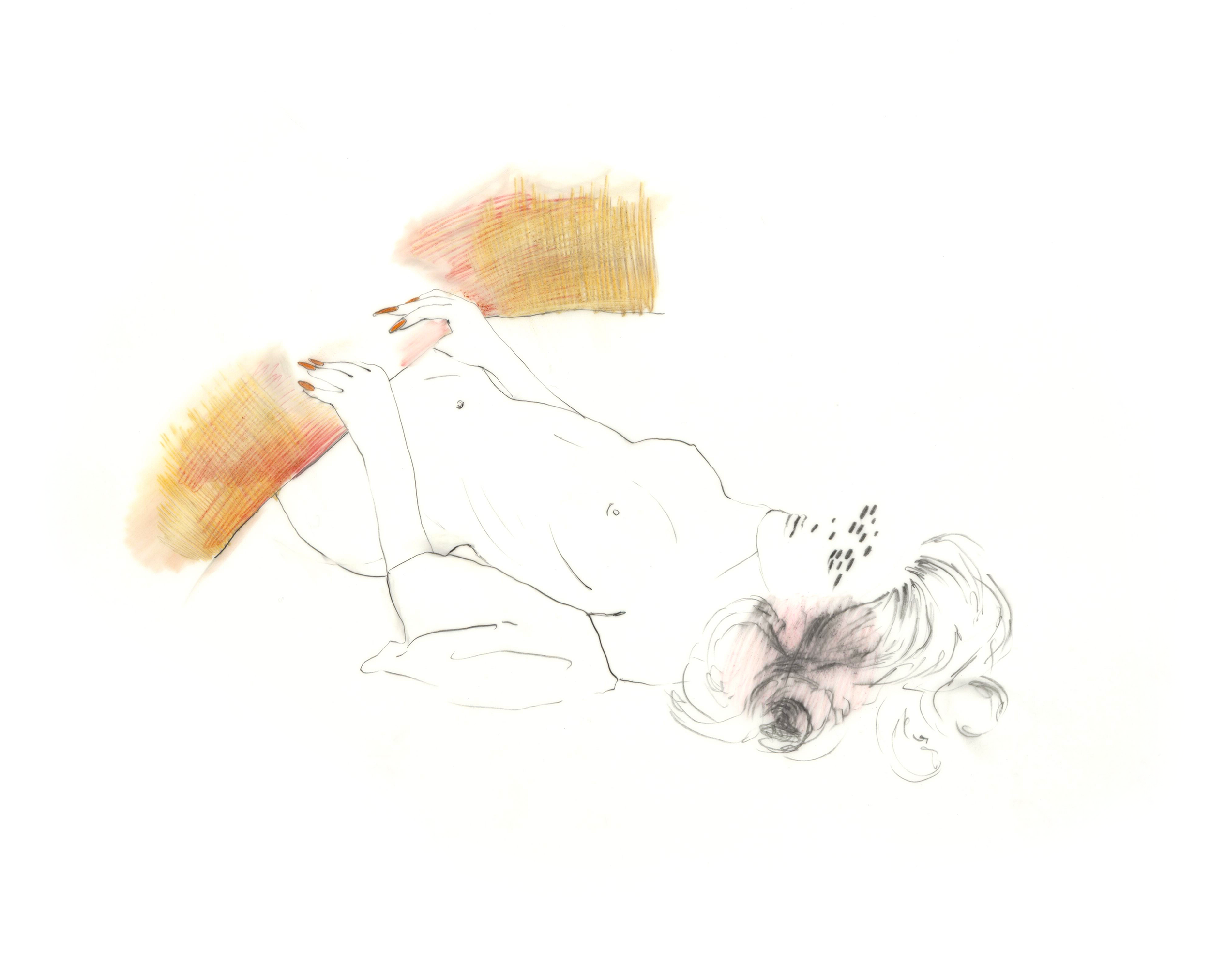"Actually Sleeping" | 11"x14" graphite and colored pencil on vellum