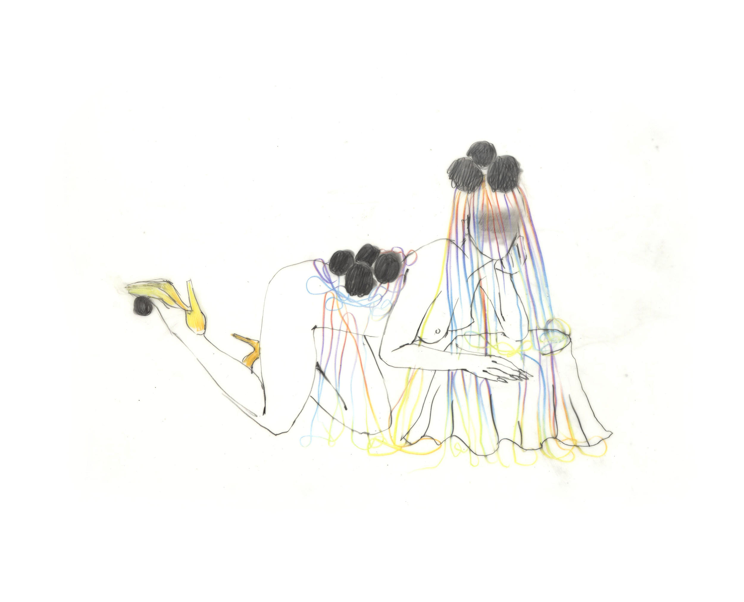 "Pasta Veil" | 11"x14" graphite and colored pencil on vellum