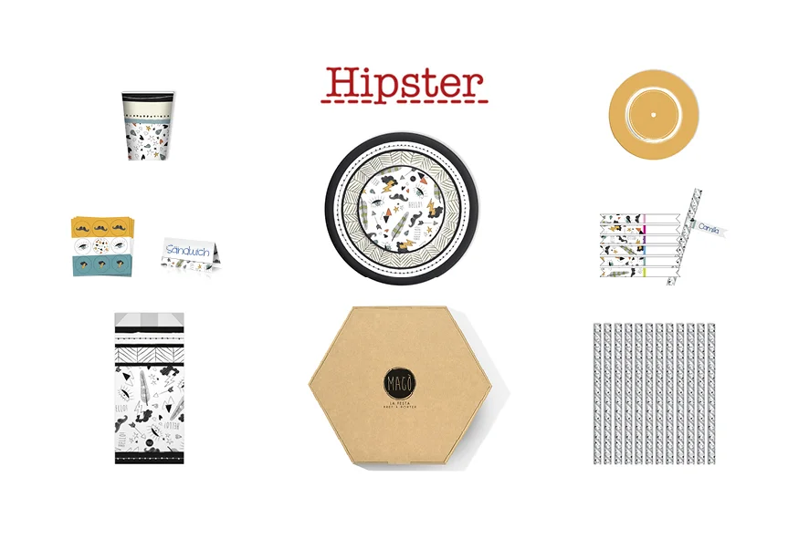 kit festa hipster zucca - 10 persone - taglia M