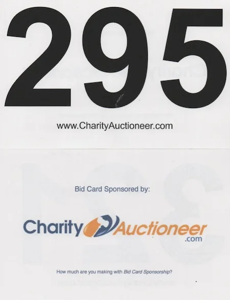 Bidder Card w/Sponsor!