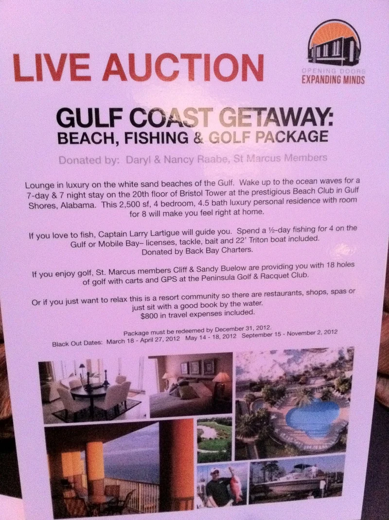Great descriptive Sign for Live Auction