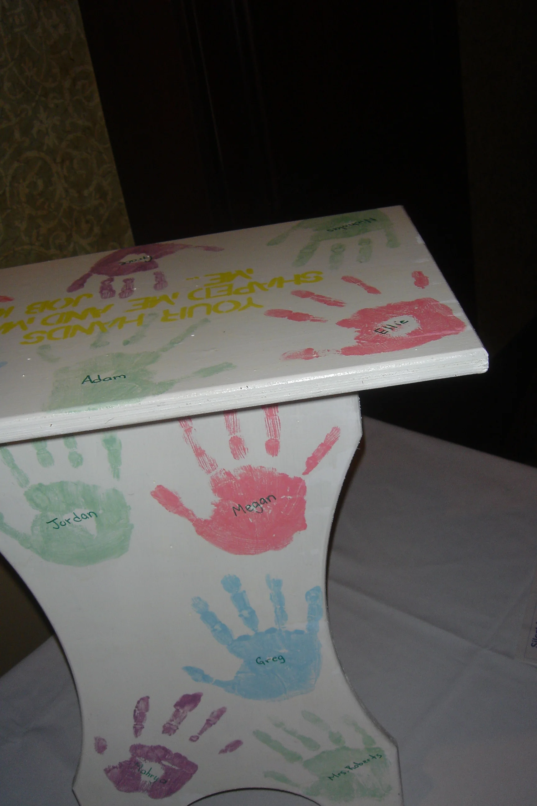 Hand Print End Table