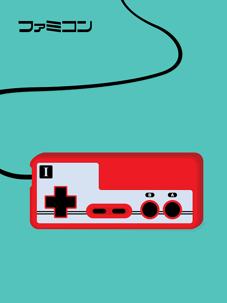 Famicom Controller Pop Art Print