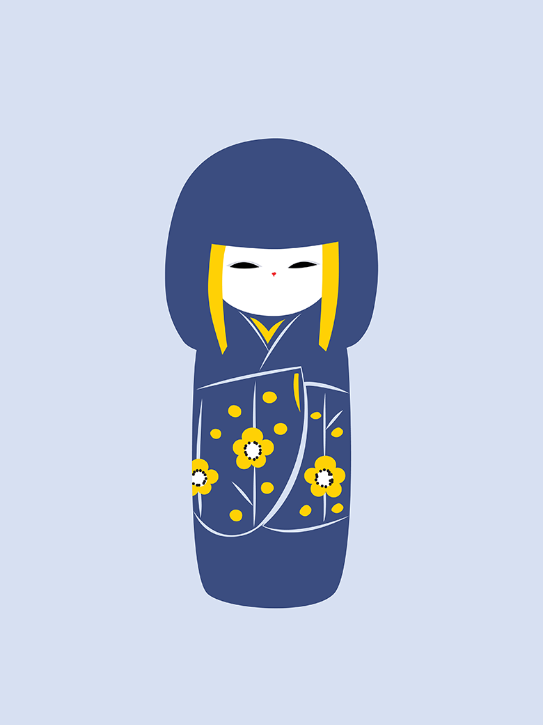 Kokeshi Doll Pop Art Print